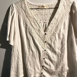 Lucky Brand Cream Lace Blouse